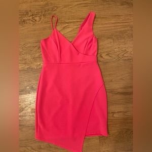 Pink homecoming dress, size small, worn once, spandex material